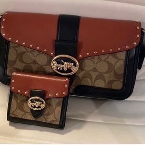 NWT Coach Georgie shoulder/crossbody bag with matching NWT Wallet